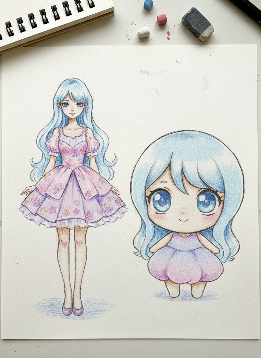 

<h2>3. Aplique as Proporções Chibi</h2>
<p>” class=”wp-image-ai” style=”width: 100%; height: auto; border-radius: 12px; margin: 24px 0; box-shadow: 0 4px 6px -1px rgb(0 0 0 / 0.1);” /></p></div>
<p><p>O estilo Chibi consiste em desenhar personagens com cabeças grandes e corpos pequenos, geralmente na proporção de um para um. Essa técnica é um atalho rápido para fazer qualquer personagem humano ou animal parecer um filhotinho inofensivo e fofo.</p>
</p>
<h2>4. </p>
<h2>4. Adicione Bochechas Rosadas</h2>
</h2>
<div class=