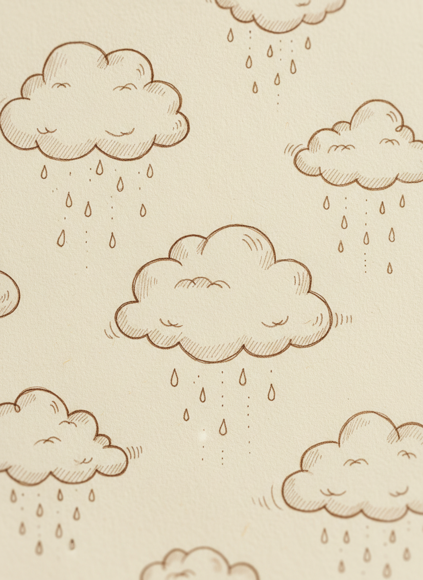 7. Nuvens e Gotas de Chuva