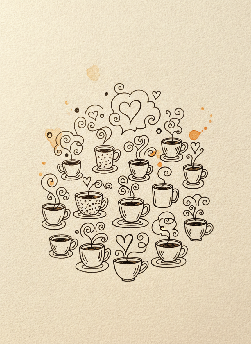 

<h2>12. Xícaras de Café</h2>
<p>” class=”wp-image-ai” style=”width: 100%; height: auto; border-radius: 12px; margin: 24px 0; box-shadow: 0 4px 6px -1px rgb(0 0 0 / 0.1);” /></p></div>
<p><p>Desenhe pequenas canecas ou xícaras com linhas de fumaça saindo. Isso evoca lembranças de momentos aconchegantes e pausas relaxantes.</p>
</p>
<h2>13. </p>
<h2>13. Olhos Curiosos</h2>
</h2>
<div class=