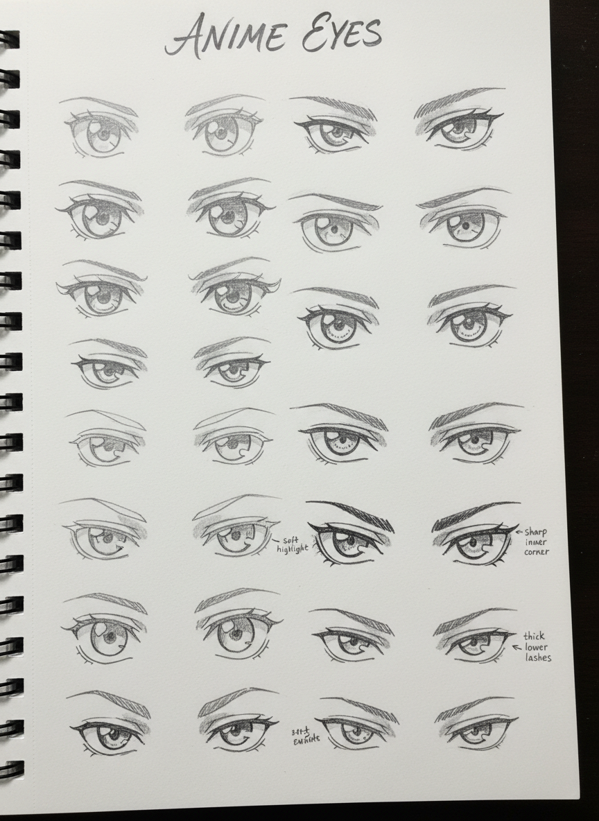 3. Pratique o Desenho dos Olhos Diariamente