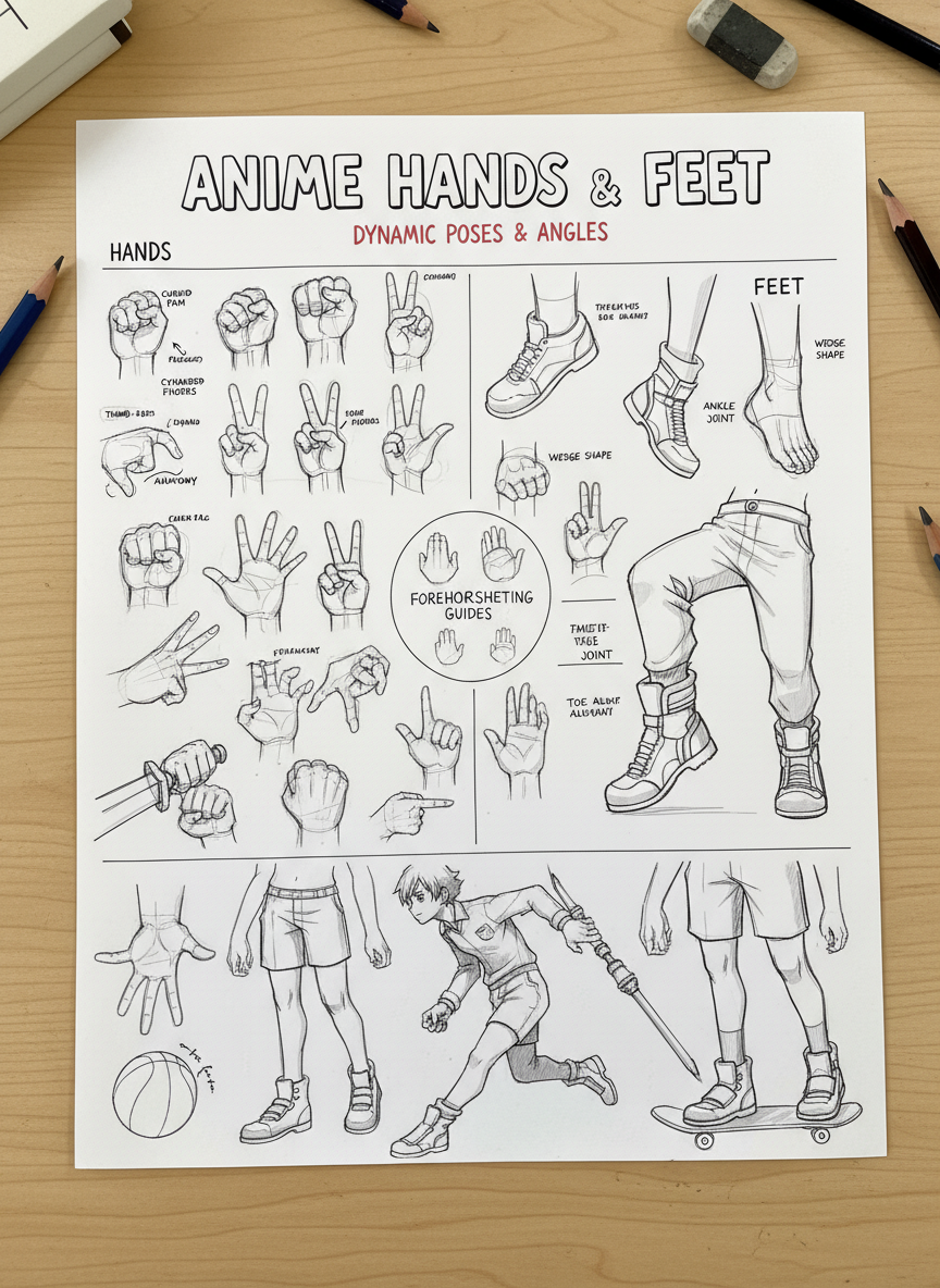 12. Aprenda a Desenhar Mãos e Pés