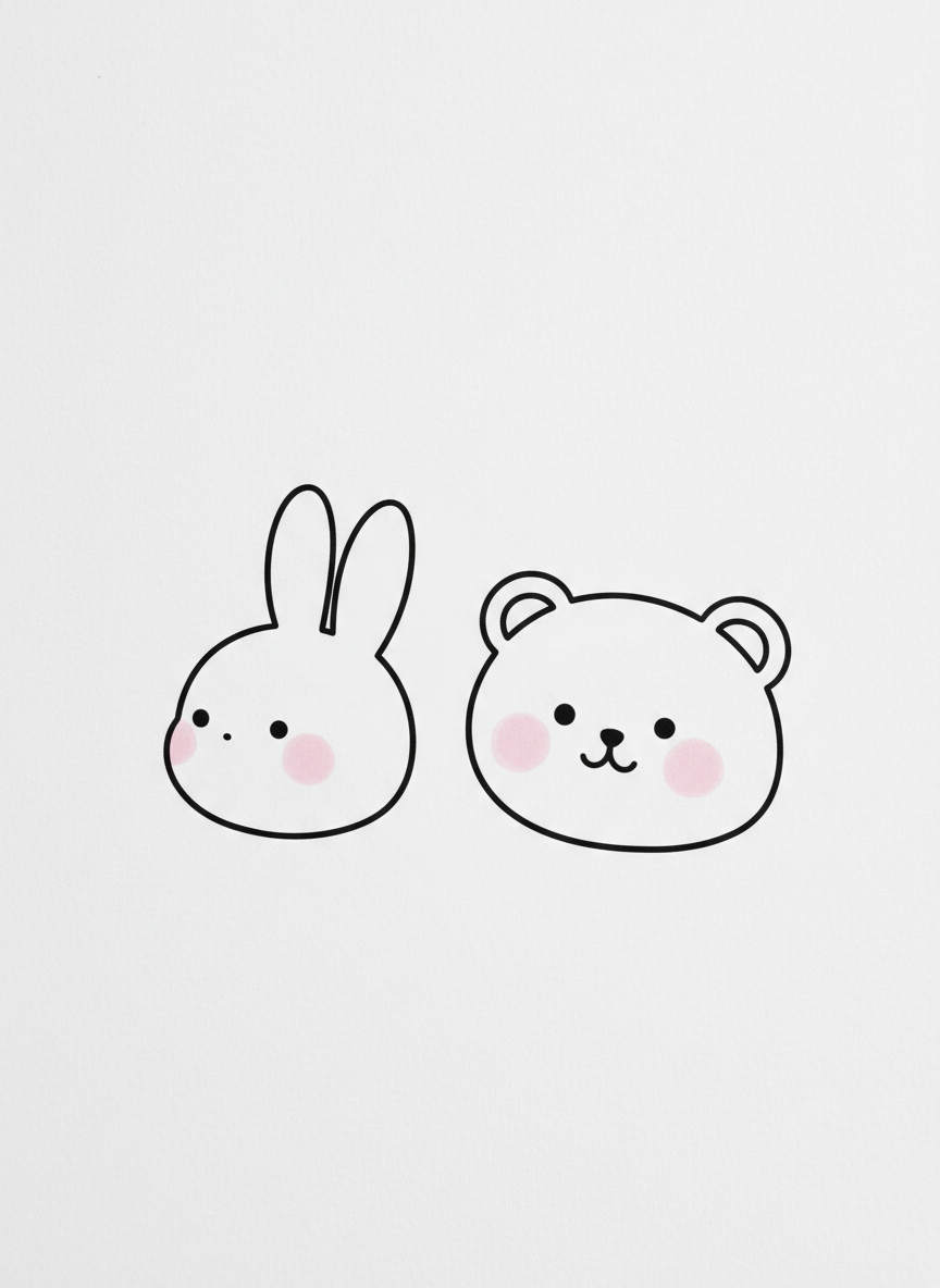 12. Ursinhos e Coelhinhos Minimalistas