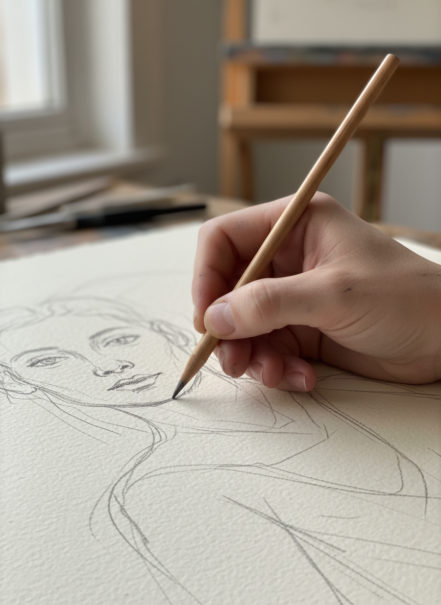 9. Segure o Lápis Mais Atrás