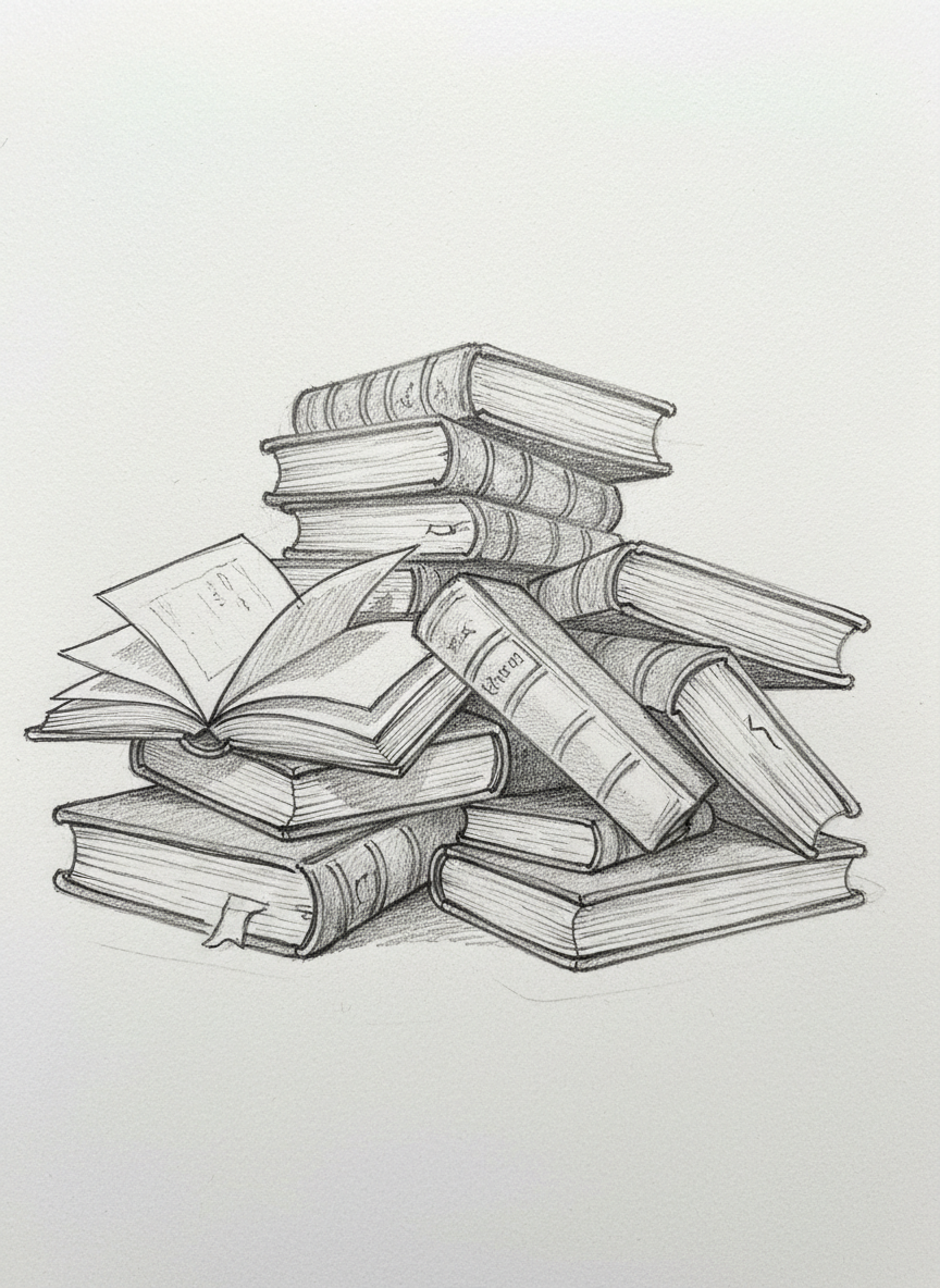 

<h2>3. Uma Pilha de Livros</h2>
<p>” class=”wp-image-ai” style=”width: 100%; height: auto; border-radius: 12px; margin: 24px 0; box-shadow: 0 4px 6px -1px rgb(0 0 0 / 0.1);” /></p></div>
<p><p>Livros são perfeitos para praticar perspectiva e linhas retas. Comece desenhando retângulos empilhados em ângulos ligeiramente diferentes para dar um ar descontraído à composição.</p>
</p>
<h2>4. </p>
<h2>4. Frutas do Dia a Dia</h2>
</h2>
<div class=