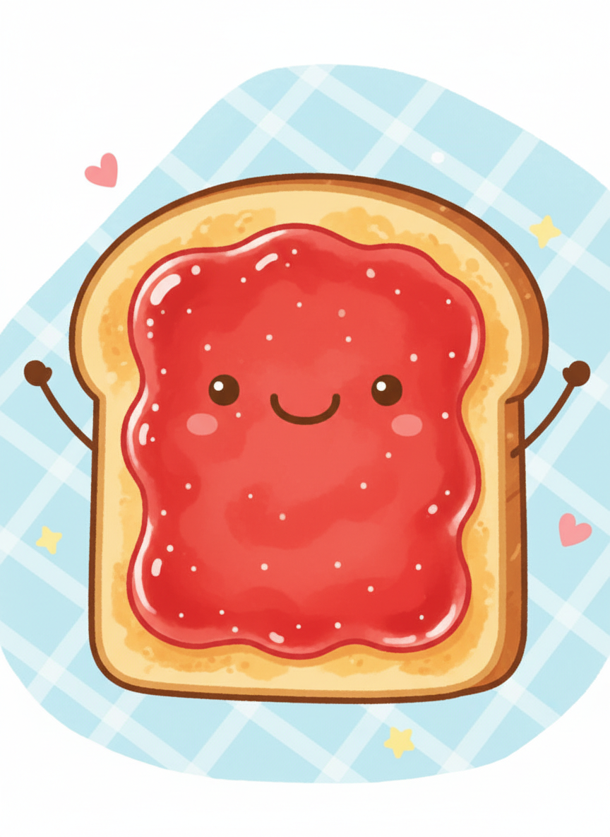 

<h2>15. Torrada com Geleia Feliz</h2>
<p>” class=”wp-image-ai” style=”width: 100%; height: auto; border-radius: 12px; margin: 24px 0; box-shadow: 0 4px 6px -1px rgb(0 0 0 / 0.1);” /></p></div>
<p><p>Uma fatia de pão de forma tostada com uma camada brilhante de geleia. Adicione bracinhos levantados em comemoração. A textura porosa do pão contrastando com a geleia lisa é o foco aqui.</p>
</p>
<h2>16. </p>
<h2>16. Raposa Enrolada na Própria Cauda</h2>
</h2>
<div class=