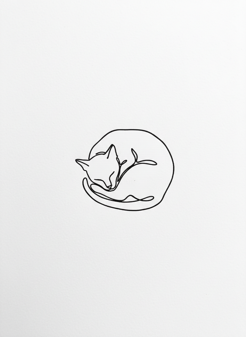 

<h2>4. Silhueta de um Gato Dormindo</h2>
<p>” class=”wp-image-ai” style=”width: 100%; height: auto; border-radius: 12px; margin: 24px 0; box-shadow: 0 4px 6px -1px rgb(0 0 0 / 0.1);” /></p></div>
<p><p>Animais em repouso são perfeitos para sketches rápidos. Use uma única linha curva para representar as costas do gato enrolado, adicionando apenas pequenos triângulos para as orelhas e um traço para o rabo.</p>
</p>
<h2>5. </p>
<h2>5. Cadeira de Design Moderno</h2>
</h2>
<div class=