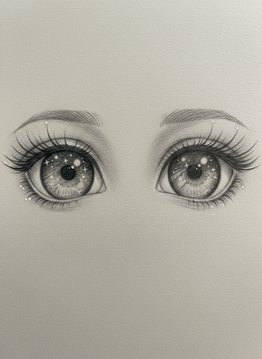 

<h2>9. Olhos Sonhadores (Múltiplos Reflexos de Luz)</h2>
<p>” class=”wp-image-ai” style=”width: 100%; height: auto; border-radius: 12px; margin: 24px 0; box-shadow: 0 4px 6px -1px rgb(0 0 0 / 0.1);” /></p></div>
<p><p>Para um personagem romântico ou maravilhado, encha a íris de detalhes. Desenhe pupilas grandes e adicione três ou mais reflexos de luz circulares, às vezes até em formato de estrelas ou corações. Esse excesso de brilho transmite um sentimento de fascinação e sonho.</p>
</p>
<h2>10. </p>
<h2>10. Olhos Sem Emoção (Estilo Kuudere)</h2>
</h2>
<div class=