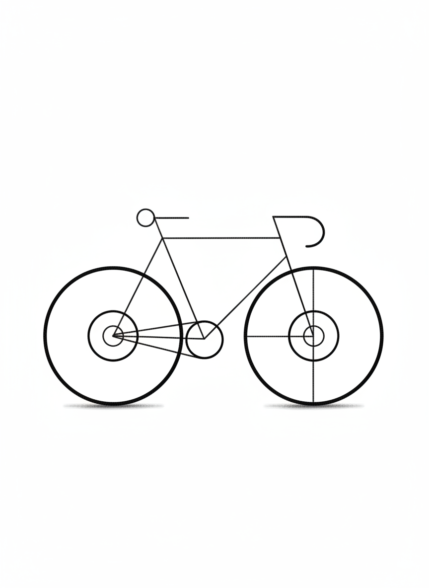 

<h2>15. Bicicleta Geométrica</h2>
<p>” class=”wp-image-ai” style=”width: 100%; height: auto; border-radius: 12px; margin: 24px 0; box-shadow: 0 4px 6px -1px rgb(0 0 0 / 0.1);” /></p></div>
<p><p>Parece complexo no início, mas reduza a bicicleta às suas formas mais básicas: dois círculos idênticos para as rodas e uma série de triângulos formando o quadro central. Não desenhe os raios para manter o visual ultralimpo.</p>
</p>
<h2>16. </p>
<h2>16. Relógio Clássico de Pulso</h2>
</h2>
<div class=