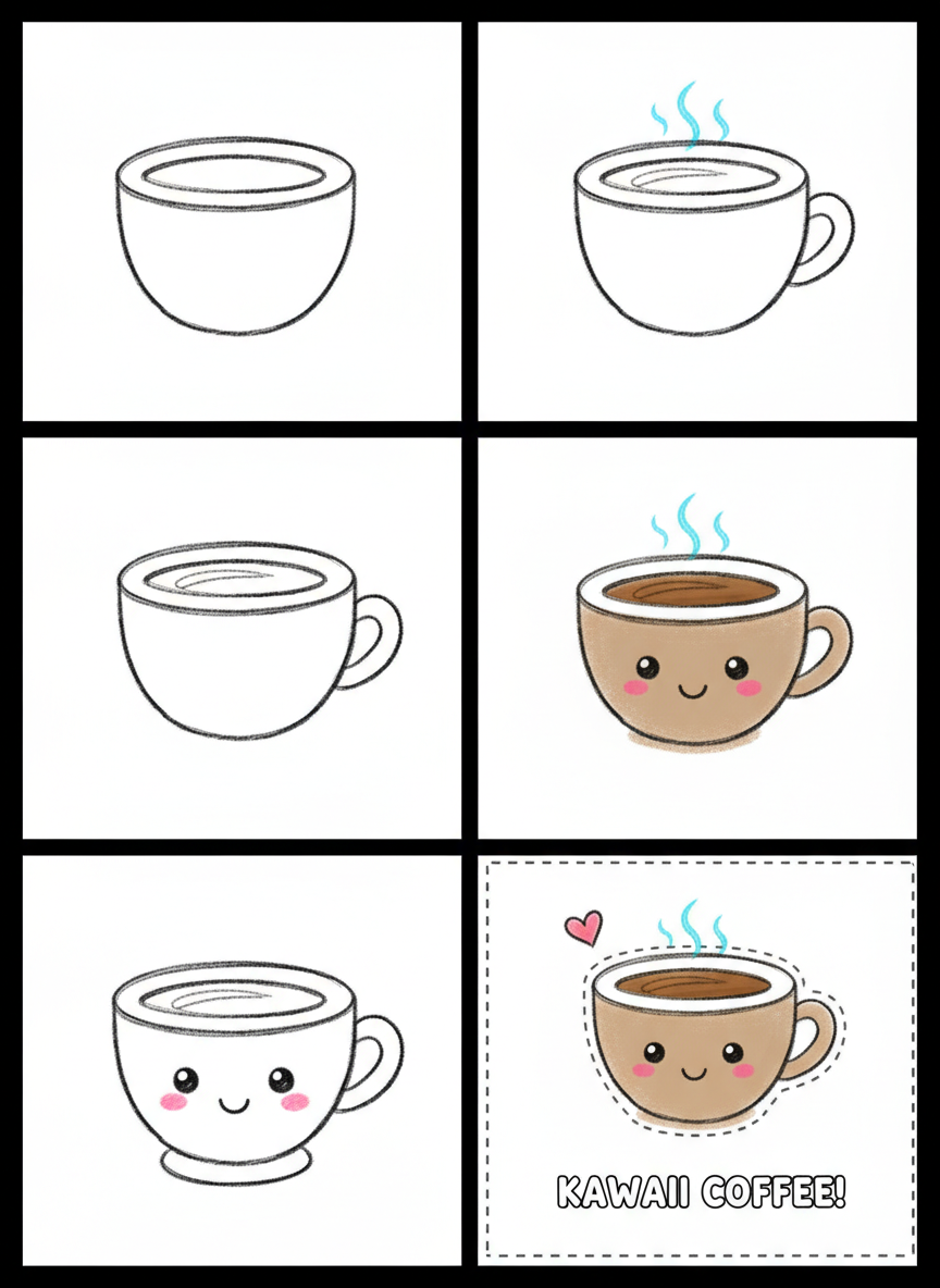 5. Xícara de Café Kawaii