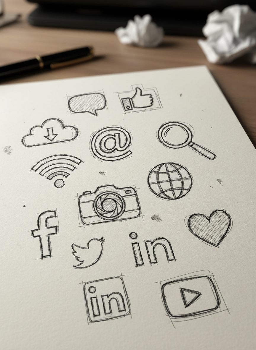 

<h2>15. Recrie Ícones de Redes Sociais</h2>
<p>” class=”wp-image-ai” style=”width: 100%; height: auto; border-radius: 12px; margin: 24px 0; box-shadow: 0 4px 6px -1px rgb(0 0 0 / 0.1);” /></p></div>
<p><p>Tente desenhar o passarinho, a câmera ou os logotipos das suas redes favoritas usando seu próprio estilo. Você pode deixá-los pontilhados, hachurados ou com bordas duplas.</p>
</p>
<h2>16. </p>
<h2>16. Desenhe Mandalas Descomplicadas</h2>
</h2>
<div class=