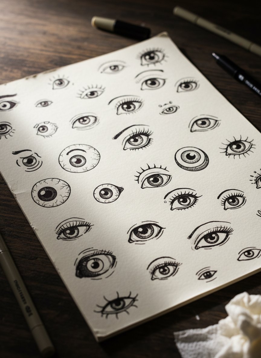 

<h2>21. Pratique Desenhando Olhos</h2>
<p>” class=”wp-image-ai” style=”width: 100%; height: auto; border-radius: 12px; margin: 24px 0; box-shadow: 0 4px 6px -1px rgb(0 0 0 / 0.1);” /></p></div>
<p><p>Olhos são fascinantes de se desenhar. Faça versões realistas ou completamente cartunescas. Brinque com o formato da íris, os cílios e o reflexo da luz.</p>
</p>
<h2>22. </p>
<h2>22. Desafio da Linha Contínua</h2>
</h2>
<div class=