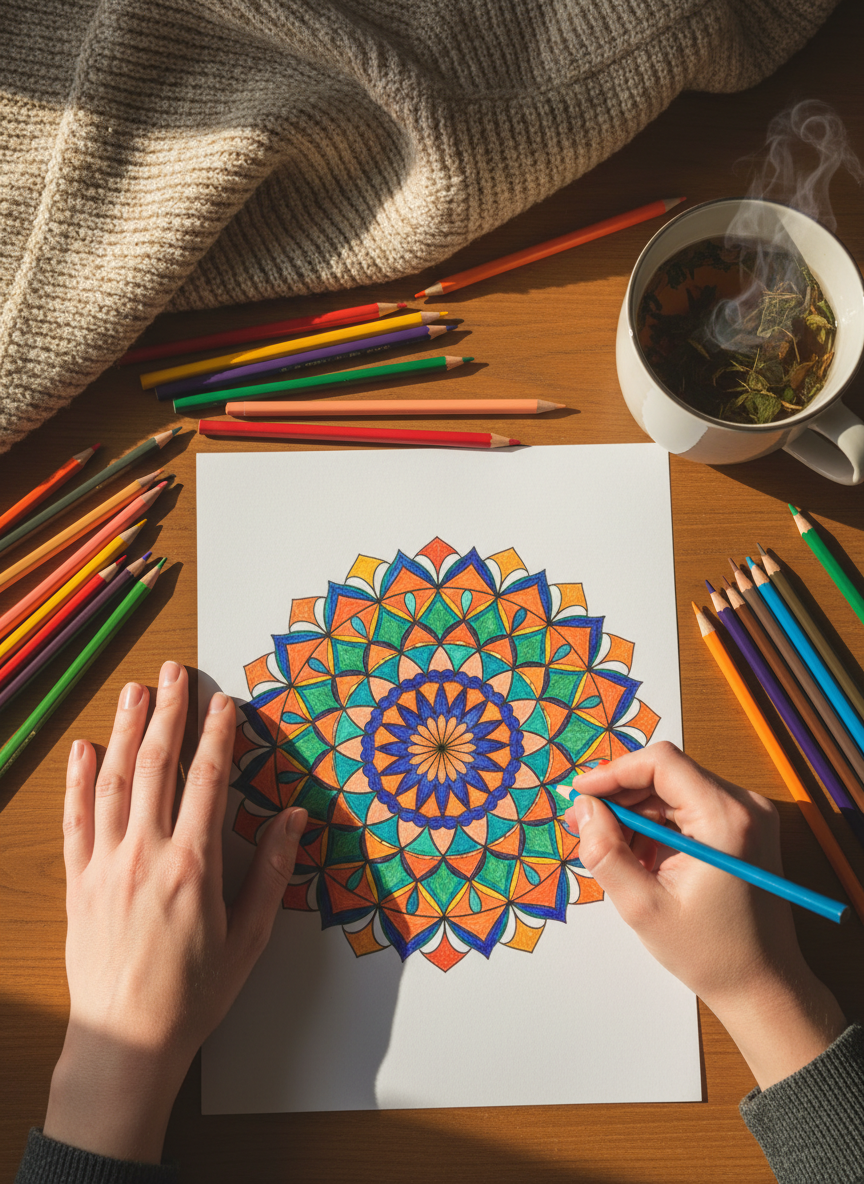 <h2>5. Colorir Mandalas</h2>
<p>” class=”wp-image-ai” style=”width: 100%; height: auto; border-radius: 12px; margin: 24px 0; box-shadow: 0 4px 6px -1px rgb(0 0 0 / 0.1);” /></p></div>
<p><p>Mandalas são conhecidas por seu poder terapêutico. Ter um livro de colorir ou imprimir uma mandala permite que você entre em um estado de fluxo, concentrando-se apenas na escolha e preenchimento das cores.</p>
</p>
<h2>6. </p>
<h2>6. Pintura em Pedras</h2>
</h2>
<div class=