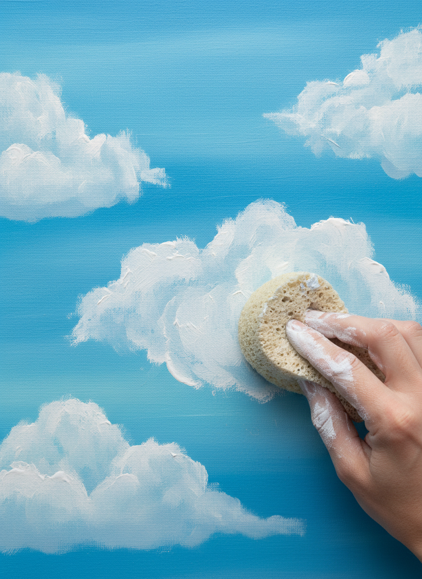 <h2>18. Pintura de Nuvens</h2>
<p>” class=”wp-image-ai” style=”width: 100%; height: auto; border-radius: 12px; margin: 24px 0; box-shadow: 0 4px 6px -1px rgb(0 0 0 / 0.1);” /></p></div>
<p><p>Use um pedaço de algodão, esponja ou pincel macio para bater suavemente tinta branca sobre um fundo azul. A suavidade das nuvens evoca leveza e tranquilidade imediata.</p>
</p>
<h2>19. </p>
<h2>19. Traçado de Sombras</h2>
</h2>
<div class=